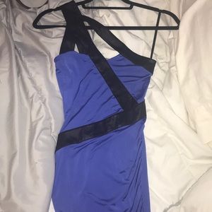 Arden B Blue and Black One Shoulder Dress